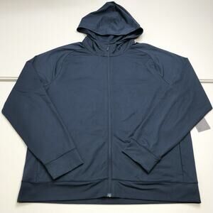 Zella Mens Fleece Navy Eclipse Zip Up Hoodie Sweatshirt XL NWT $79